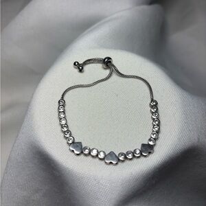 Sterling Silver Heart Bolo Bracelet